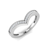Platinum Wishbone Half-Eternity Ring